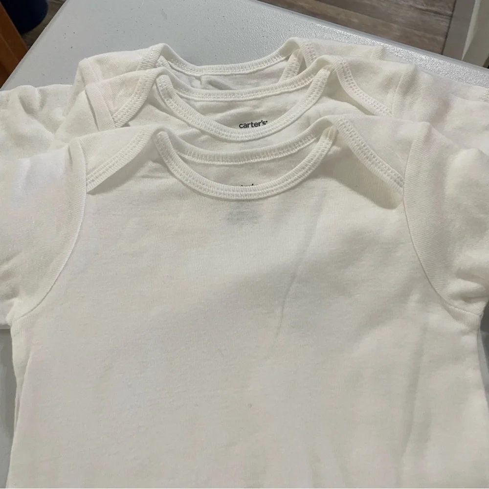 Carter's Classic 3 White Baby Bodysuits